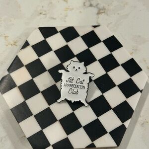 Fun Fat‎ Cat Appreciation Club Cat Lover Enamel Pin